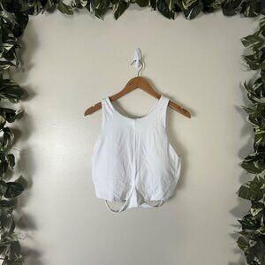 Athleta Athletic Conscious Cut Out Crop Tank Top Bra White Women’s Size XL